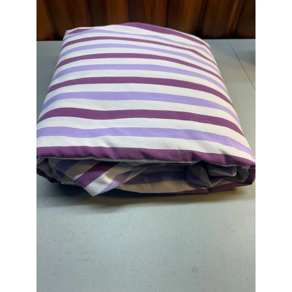 VTG Retro JCPenney Full Flat & Fitted Bed Sheets Purple striped USA 70's Double
